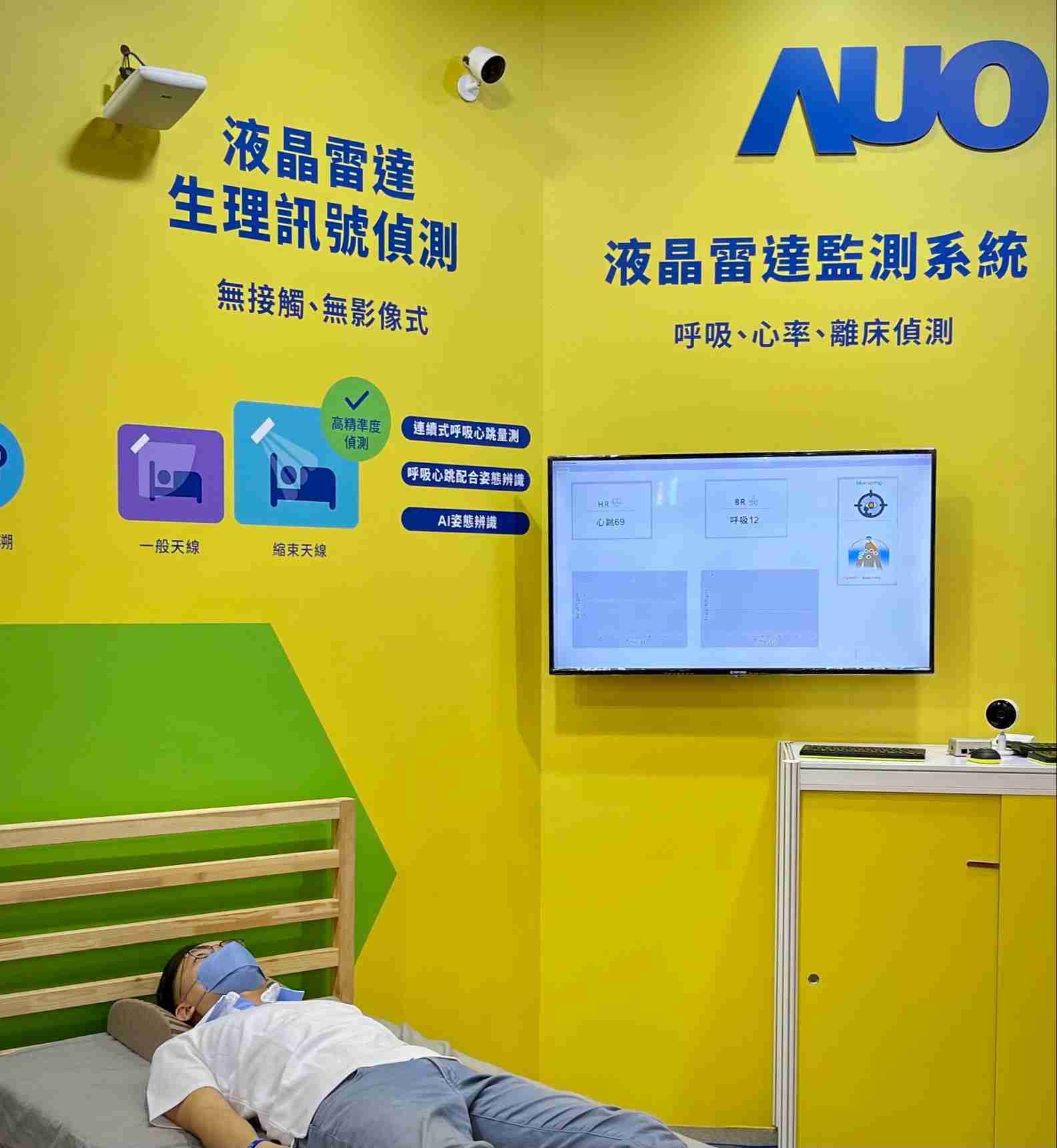 杏悦2颐康「无接触生理监测雷达」，，免除传统线路与贴片束缚，，，精准侦测呼吸、、心跳等重要生理讯号
